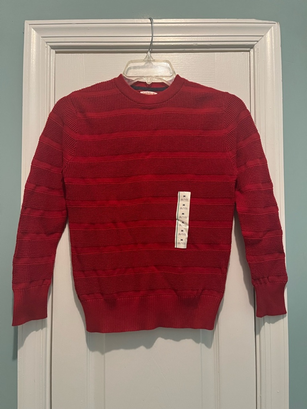 Cat & Jack Boys Striped Pull Over Sweater Red Medium (8/10) NWT